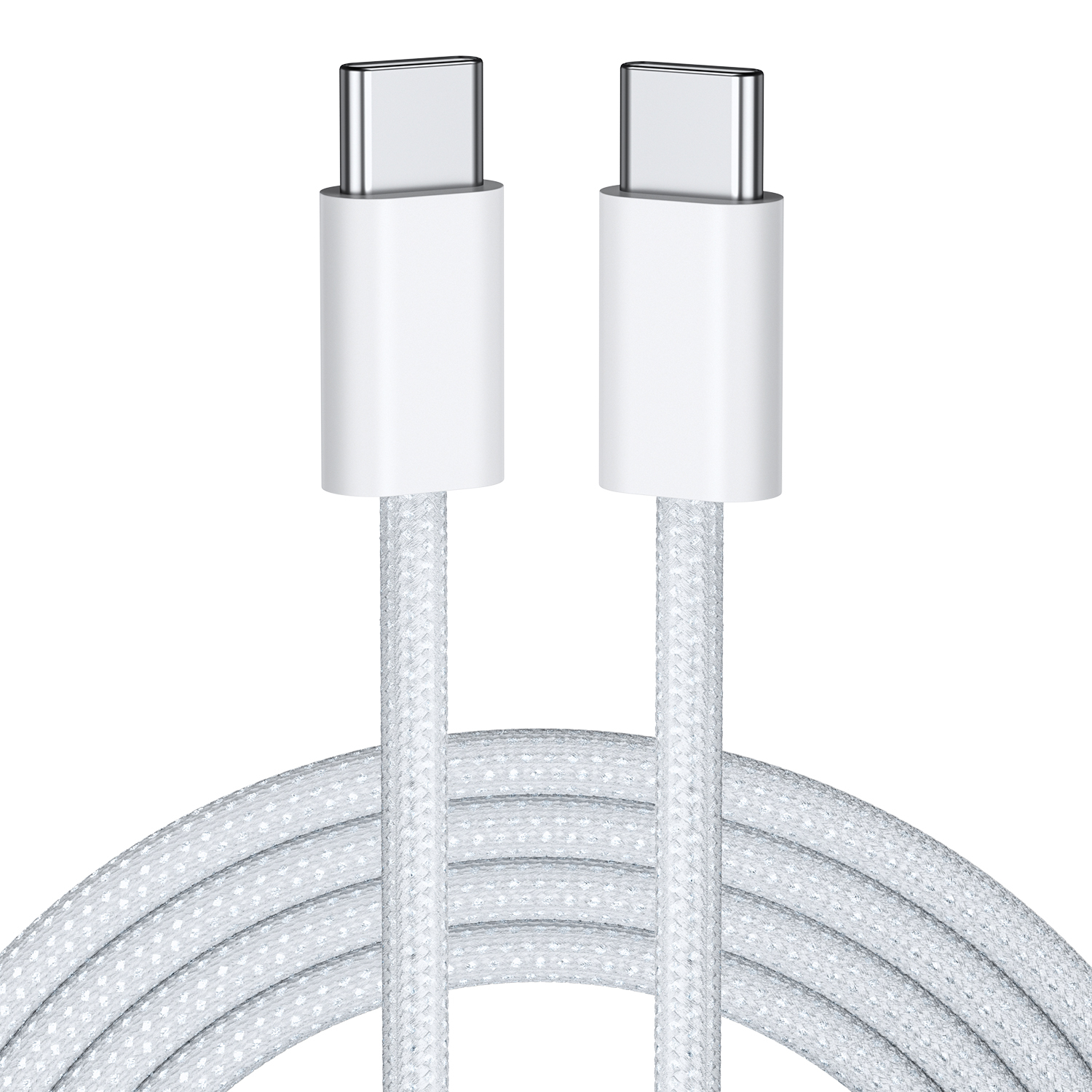 Phone Accessories White 60W Braided PD Fast Charging USB C to Type C 20V 3A Usb c Kabel Charging Cable Wholesale for iPhone 15 · image 3