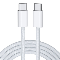 Accessoires pour téléphone, câble de charge rapide USB C vers Type C tressé blanc 60W PD 20V 3A, câble de charge USB C en gros pour iPhone 15