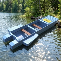 Réservoirs flottants modulaires en PE pour toit de voiture, trois places, épaissis, robustes, écologiques, recyclables, extra larges pour l'entretien des panneaux photovoltaïques