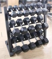 TOPTONS Équipement de fitness Intérieur Ménage Gym Musculation Poids Racks Ensemble 3 Niveaux Réglable Stockage Haltère Rack