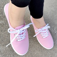 Sepatu Kanvas Kasual Wanita RO, Sneakers Slip-On Klasik Model Rendah