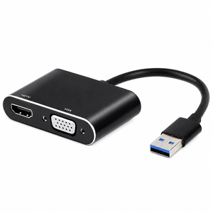 <span class=keywords><strong>Adaptateur</strong></span> <span class=keywords><strong>USB</strong></span> 3.0 vers HDMI et VGA, convertisseur <span class=keywords><strong>USB</strong></span> vers HDMI VGA, <span class=keywords><strong>adaptateur</strong></span> vidéo double moniteur pour ordinateur portable, PC, bureau, maison, travail - Product Image 1