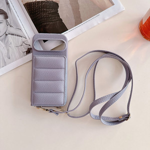 Funda de teléfono de lujo Litchi PU Leather <span class=keywords><strong>the</strong></span> <span class=keywords><strong>Puffer</strong></span> Wallet para Google Pixel 6 7 8 9 Pro 6A 7A 8A Card Money Slots Hanging Rope Cover - Product Image 6