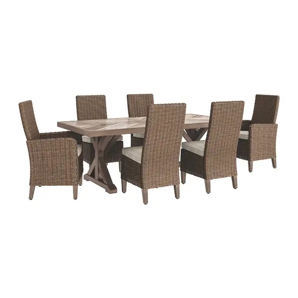 Wicker outdoor table and chair set rattan garden dining table furnitures tables