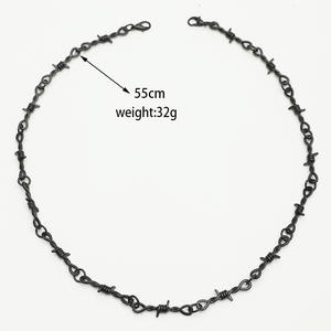 Collier et Bracelet Tendance Hip-Hop en Kevlar Brûlé, Électroplaqué, Style Ins, Noir, Punk, Diablo, Bijoux Polyvalents pour Hommes et Femmes - Product Image 3