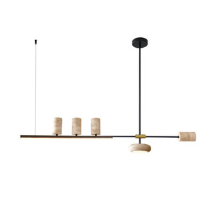 <span class=keywords><strong>Lampadario</strong></span> Lineare Wabi-Sabi in Travertino <span class=keywords><strong>Giallo</strong></span> Retrò per Ristoranti, Cucine, Sale Artigianali e Bar - Product Image 4