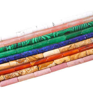 Perles en cristal d'agate naturelles en vrac, tube rond 4*13mm, pour la création de bijoux DIY, idéales pour le positionnement cylindrique - Vente en gros - Product Image 1