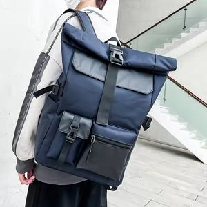 Custom Men's Travel Roll Top <b>Backpack</b> Waterproof Foldable Mochilas Student Women's School <b>Rolltop</b> Laptop <b>Backpack</b> - Product Image 3