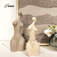 Sculpture de corps humain en céramique dorée contemporaine, écologique et faite à la main, décoration artistique minimaliste pour la maison, l'hôtel, le salon