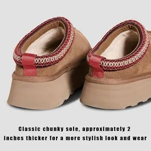 Pantuflas Tazz Tasman con Caja, Pantuflas <span class=keywords><strong>de</strong></span> Piel <span class=keywords><strong>de</strong></span> Cabra Color Mostaza, Sandalias <span class=keywords><strong>de</strong></span> Piel <span class=keywords><strong>de</strong></span> Oveja, Botas Clásicas Ultra Mini con Plataforma, Botas <span class=keywords><strong>de</strong></span> Invierno - Product Image 5