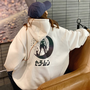 Áo Nỉ Có Mũ Cỡ Lớn Cho Nữ, Áo Hoodie Hoạt Hình Thủy Thủ Mặt Trăng Phát Sáng Mặc Thường Ngày Thời Trang Phản Quang - Product Image 4