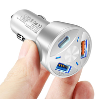 Chargeur de voiture électrique à charge rapide 55W USB PD 3.0 & QC3.0 à 3 ports avec protection OTP/OVP pour prise allume-cigare