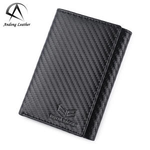 Royal Bagger Carbon Fiber <b>Men</b> Short <b>Wallet</b> Large Capacity RFID Block Card Holder Genuine Cow Leather <b>Wallets</b> Business Purse - Product Image 1