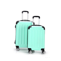 Valise de cabine rigide en ABS avec serrure TSA, fermeture éclair YKK, roulettes pivotantes à 360° et poignée télescopique (M Champagne)