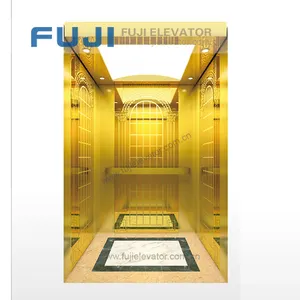 Passenger Elevator Lift With Titanium Gold Stainless Steel