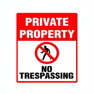 Propiedad privada, prohibido el acceso, diseño industrial, espacios comerciales, adhesivo de aluminio de 10x12 pulgadas, resistente a la decoloración, fácil montaje - Product Image 1