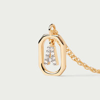 Collar con Colgante de Letras Iniciales de la A a la Z, 26 Letras, Rectangular, con Circonitas, Joyería Minimalista de Moda para Mujer, Regalo, Uso Diario