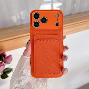Custodia per telefono <span class=keywords><strong>arancione</strong></span> per <span class=keywords><strong>iPhone</strong></span> 17 Pro Max custodia per telefono cellulare semplice tinta unita custodia protettiva Anti-caduta Business - Product Image 5