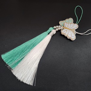 Home Decor Korean Traditional Norigae Handcrafted <b>Bag</b> <b>Charm</b> with Elegant Silk Tassel and Pearl Detail, Perfect for Keychain, - Product Image 1