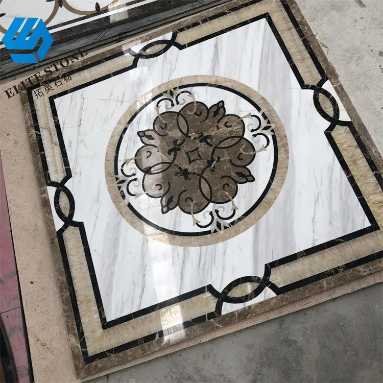 Waterjet Marble Mosaic Tiles Marble Water Jet Medallion Design Pattern