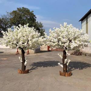Planta de flor de cerezo Artificial <span class=keywords><strong>grande</strong></span> personalizada, árbol de flor de cerezo rosa y blanco de seda sintética para decoración de boda - Product Image 5