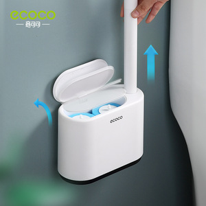 Ecoco Toilet Brush Holder Wall Mounted Rectangular Easy To Clean Bathroom Toilet Cleaning - Product Image 2