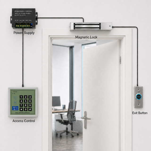 Single Door Electronic Access Control System RFID Smart Card 125KHz 13.56MHz WG26 WG34 ABS Home Community Office OEM CE