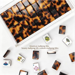 Tuiles en acrylique à 4 couches, 160 cartes, tuiles de Mahjong américaines effet écaille de tortue pour jeu de dominos gravé, idée cadeau de luxe et de Noël - Product Image 2