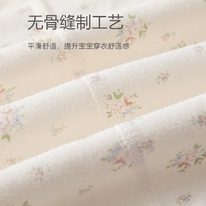 Combinaison pour bébé, printemps-automne, avec de petites fleurs violettes, en coton tricoté pour les nouveau-nés - Product Image 3