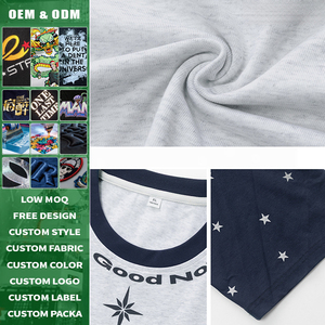 T-shirt homme personnalisé à imprimé étoiles sur toute la surface, manches raglan courtes, style vintage américain, color block, coupe ample, en coton, pour l'été - Product Image 3