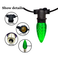 Ampoule LED facettée E12 C7 de haute qualité avec télécommande, capteur de luminosité, lumières de bougie à intensité variable pour la décoration résidentielle, extérieure et de fête