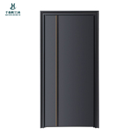 Porte d'entrée sur mesure pour hôtel-villa, moderne et minimaliste, en aluminium moulé, à simple battant, sécurisée, avec sculpture artistique européenne en aluminium