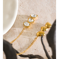 Collier JINYOU 8773, style chic français, en acier inoxydable, pendentif avec charme en cristal multicolore, chaîne épaisse