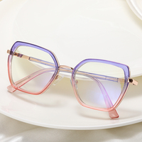 Partagas mode oeil de chat métal TR90 carré Anti lumière bleue bloquant lunettes lunettes monture optique lunettes pour femmes