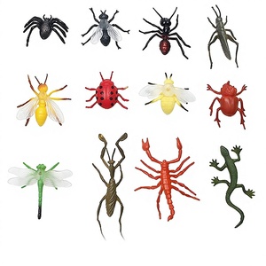12 Modelli di Insetti Artificiali in PVC, Mini Ornamenti Animali per il Commercio <span class=keywords><strong>Estero</strong></span>: Coccinelle, Ragni, Coleotteri, Libellule, Scorpioni per la Maternità - Product Image 1