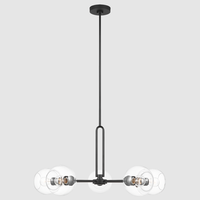 XZ Nordic Classic Mid Century Colgante moderno Latón cepillado y globos de vidrio transparente Lámpara colgante