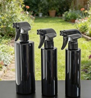 Bouteille en plastique noire ronde réutilisable de 250 ml, 300 ml, L, 500 ml, 16 oz avec pulvérisateur à gâchette pour nettoyage automobile et brume fine, vente en gros pour animaux de compagnie