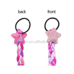 Shinein colorato per bambini intrecciato coda di cavallo parrucca <span class=keywords><strong>capelli</strong></span> fascia di gomma estensione dei <span class=keywords><strong>capelli</strong></span> per le bambine - Product Image 2