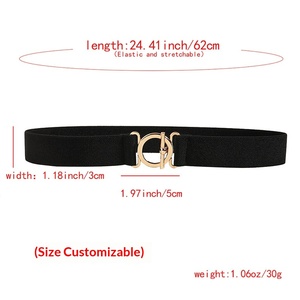 Nouvelle <span class=keywords><strong>ceinture</strong></span> décorative élégante pour <span class=keywords><strong>femme</strong></span>, style simple, élastique, <span class=keywords><strong>large</strong></span>, pour la taille, avec boucle en alliage doré, tendance - Product Image 2