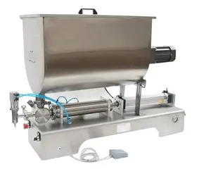 Jam Mixer And Heat Hopper Adjust Filler U Type Peanut Butter Filling Machine Pneumatic Semi Automatic Filler For Sauce