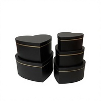 Boîte à fleurs en forme de cœur, ensemble de cinq pièces, couleur unie, sans logo, personnalisable, pour cadeaux/bonbons, en stock