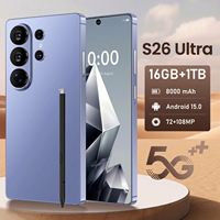 هاتف S26 ULTRA 5G الذكي الفرنسي بمعالج عشاري النواة وكاميرا خلفية 108 ميجابكسل وشاشة HD مقاس 7.3 بوصة ومعالج MTK وشريحتي اتصال وذاكرة وصول عشوائي 16 جيجابايت وسعة تخزين 1 تيرابايت CDMA