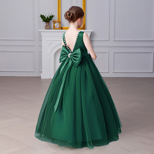 Robe de princesse de luxe pour filles, robe de demoiselle d'honneur en tulle, tenue de spectacle de piano pour enfants, vêtements de scène haut de gamme pour événements et fêtes - Product Image 4