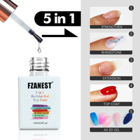 FZANEST Fournitures pour ongles : Gel de construction 4 en 1, Top Coat, Gel d'extension Marque Privée, Top Coat sans résidu, Gels de construction écologiques