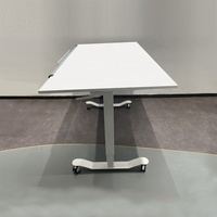 Tablette mobile élévatrice pneumatique à 2 pieds et 3 étages, design moderne, bureau d'ordinateur de bureau à hauteur réglable Bureaux de bureau pliants