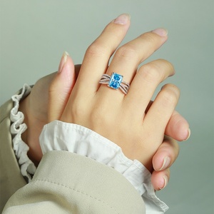 High Quality 925 <b>Sterling</b> <b>Silver</b> Women's Engagement <b>Wedding</b> Ring Fine Jewelry Cubic Zirconia Eternity <b>Band</b> Trendy for Parties - Product Image 3