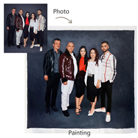 Portrait personnalisé multi-personnes à partir de photo, peinture à l'huile réaliste de groupe, peinte à la main sur toile pour la décoration murale de la famille, des amis ou de l'équipe
