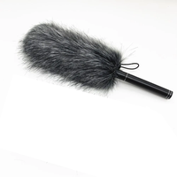 Housse de microphone en peluche en stock, pare-brise en fourrure pour microphone portable d'interview