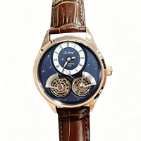 Neuerscheinung Herren Doppel-Tourbillon Automatische Mechanische Uhr, Hochwertige Luxus-Geschäfts-Automatikuhr Wasserdichte Armbanduhr