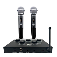 Profesyonel Ev Sineması Kablosuz Dijital Karaoke Mikser Sistemi Çift UHF 2 Kanallı Dinamik Mikrofonlar Amplifikatör için DSP Efektleri